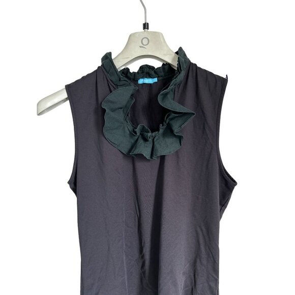 J. McLaughlin Ruffled Top Short Sleeve Shirt Blouse Size Large - Picture 1 of 7